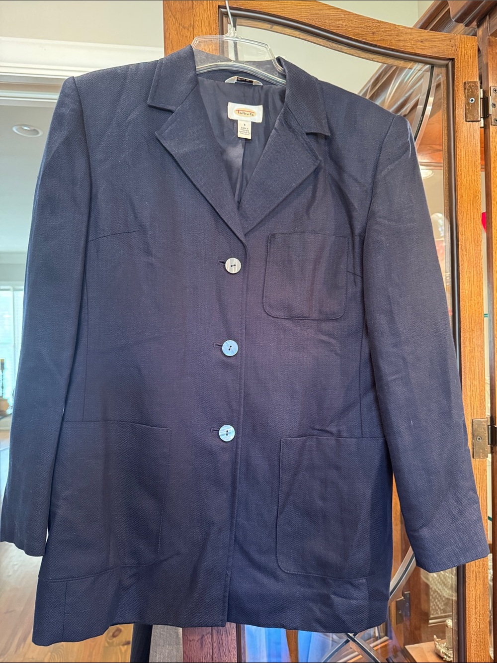 Talbots Irish Linen Navy Single-Breasted Women's Blazer 6